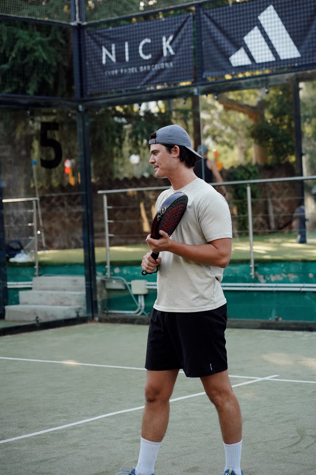 Padel couple with rackets